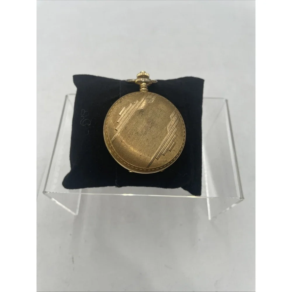 Lucien Piccard Pocket Watch Mens Gold Tone Dufonte Quartz Date+New Battery-RUNS